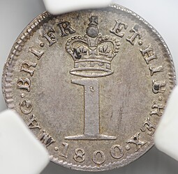 Монета 1 пенни 1800 Maundy Великобритания слаб CPRC MS 61