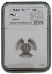 Монета 1 пенни 1800 Maundy Великобритания слаб CPRC MS 61