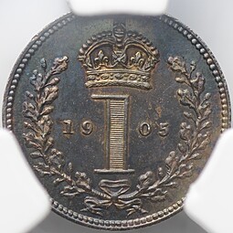 Монета 1 пенни 1905 Maundy PL Великобритания слаб CPRC MS 64