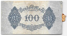 Банкнота 100 марок 1922 4 августа Германия Веймарская республика