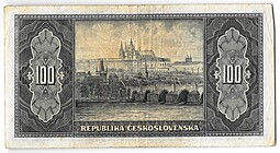 Банкнота 100 крон 1945 Чехословакия