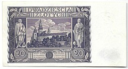 Банкнота 20 злотых 1936 Польша