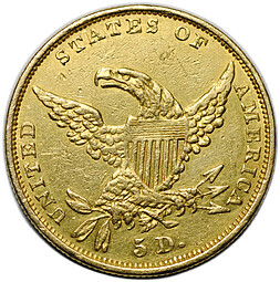 Монета 5 долларов 1834 новый тип США
