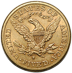 Монета 5 долларов 1887 S США