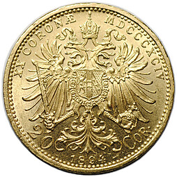 Монета 20 крон 1894 Австрия