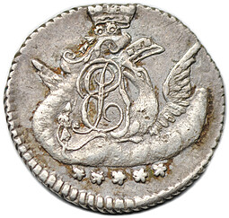 Монета 5 копеек 1758 СПБ