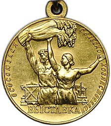 Большая золотая медаль ВСХВ 1955 За успехи Всесоюзная сельскохозяйственная выставка без номера ВДНХ