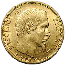Монета 20 франков 1860 A Франция
