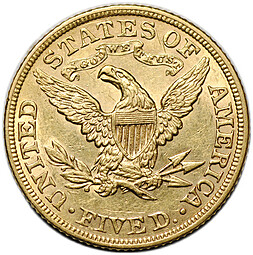 Монета 5 долларов 1886 Филадельфия США