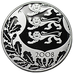 Монета 100 крон 2008 90 лет Эстонской республике Эстония