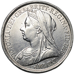 Монета 1 крона 1893 LVI Великобритания