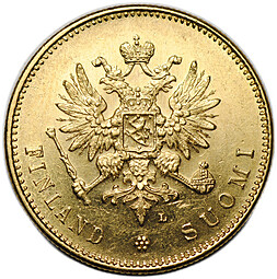 Монета 20 марок 1904 L Русская Финляндия