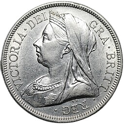 Монета 1/2 кроны 1893 Великобритания