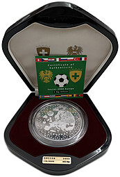 Монета 100 долларов 2008 Чемпионат Европы по футболу УЕФА Либерия