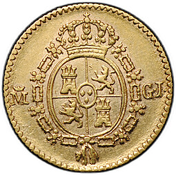 Монета 1/2 эскудо 1817 Испания