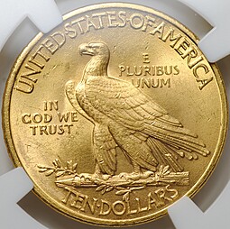 Монета 10 долларов 1932 США слаб ННР MS 62