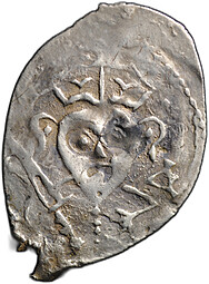 Монета Денга 1460 - 1510 Довмонт | Барс вправо Л Псковская республика Псков