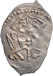 Монета Денга 1460 - 1510 Довмонт | Барс вправо Псковская республика Псков