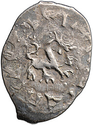 Монета Денга 1460 - 1510 Довмонт Д | Барс вправо Псковская республика Псков