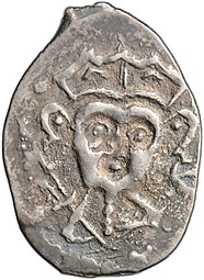 Монета Денга 1460 - 1510 Довмонт Д | Барс вправо Псковская республика Псков