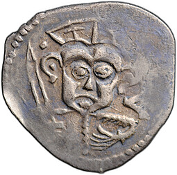 Монета Денга 1425-1460 Довмонт Д | Легенда Псковская республика Псков