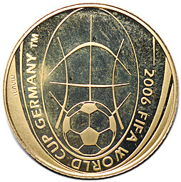 Монета 20 евро 2004 Чемпионат мира по футболу Германия 2006 Италия