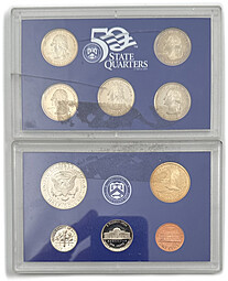 Годовой набор 1, 5, 10, 25, 50 центов, 1 доллар 2006 PROOF США 10 монет