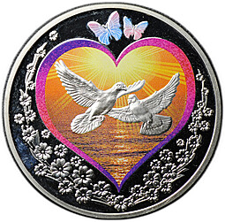Монета 1 доллар 2010 Море любви Ниуэ