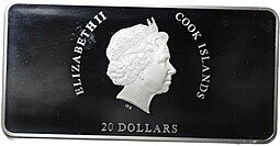 Монета 20 долларов 2010 Великие мастера Европы - Франсиско Гойя Острова Кука