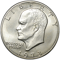 Монета 1 доллар 1973 S Эйзенхауэр серебро США