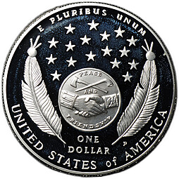 Монета 1 доллар 2004 P 200 лет экспедиции Льюиса и Кларка PROOF США