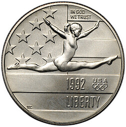 Монета 50 центов (1/2 доллара) 1992 P Олимпиада Барселона UNC США