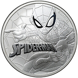 Монета 1 доллар 2017 Комиксы Marvel - Человек-паук Тувалу
