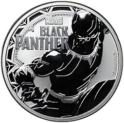 Монета 1 доллар 2018 Комиксы Marvel - Черная пантера Тувалу