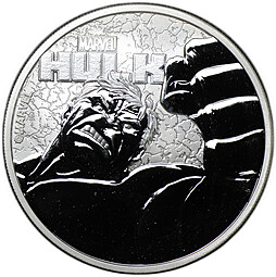 Монета 1 доллар 2019 Комиксы Marvel - Халк Тувалу