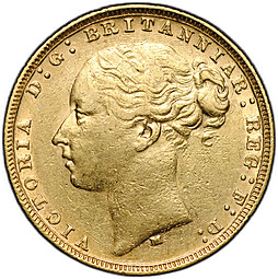 Монета 1 соверен (фунт) 1878 M Мельбурн Австралия Великобритания