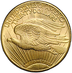 Монета 20 долларов 1925 Филадельфия США