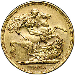 Монета 1 соверен (фунт) 1899 Великобритания