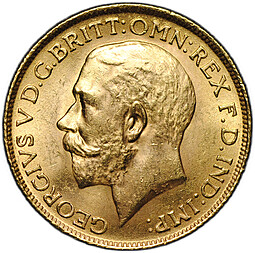 Монета 1 соверен (фунт) 1911 Великобритания