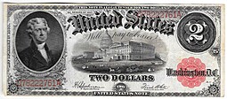 Банкнота 2 доллара 1917 США