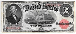Банкнота 2 доллара 1917 США