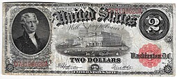 Банкнота 2 доллара 1917 США