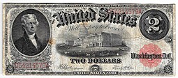 Банкнота 2 доллара 1917 США