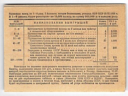 Лотерейный билет 3 рубля 1932 7-я всесоюзная лотерея ОСОАВИАХИМ