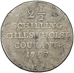 Монета 2 1/2 шиллинга 1787 Шлезвиг-Гольштейн