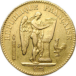 Монета 20 франков 1849 А Церера Франция