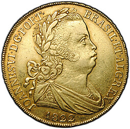 Монета Песа (6400 рейс) 1822 Лиссабон Португалия