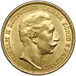 Монета 20 марок 1910 А Пруссия Германия
