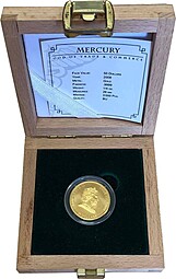 Монета 50 долларов 2008 Меркурий Бог торговли Острова Кука