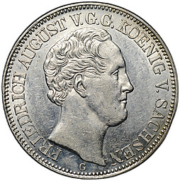 Монета 1 талер 1839 G Саксония Германия
